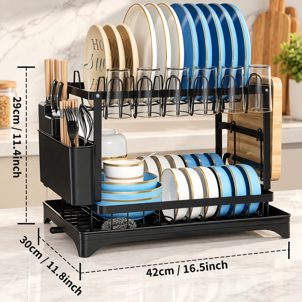 2-Tier Large Capacity Dish Drying Rack