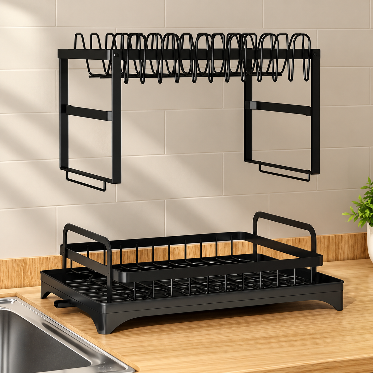 2-Tier Large Capacity Dish Drying Rack