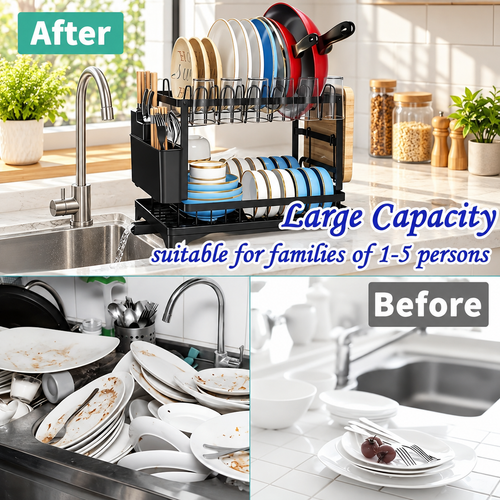2-Tier Large Capacity Dish Drying Rack