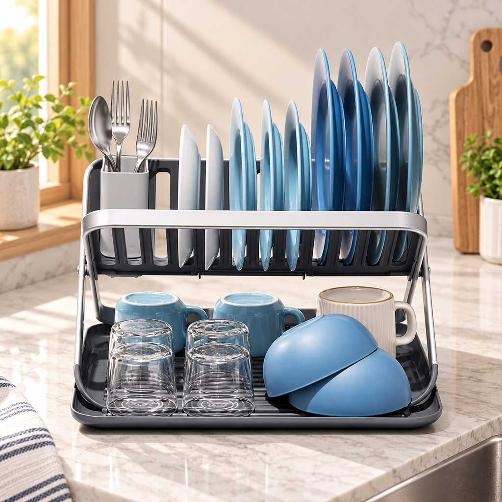 Aluminum Folding Dish Drying Rack