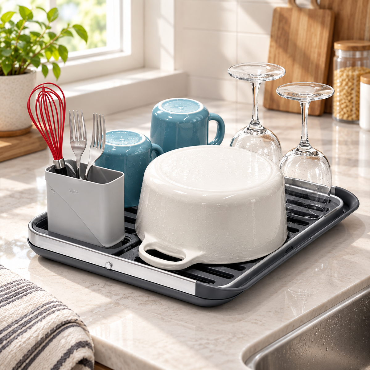Aluminum Folding Dish Drying Rack