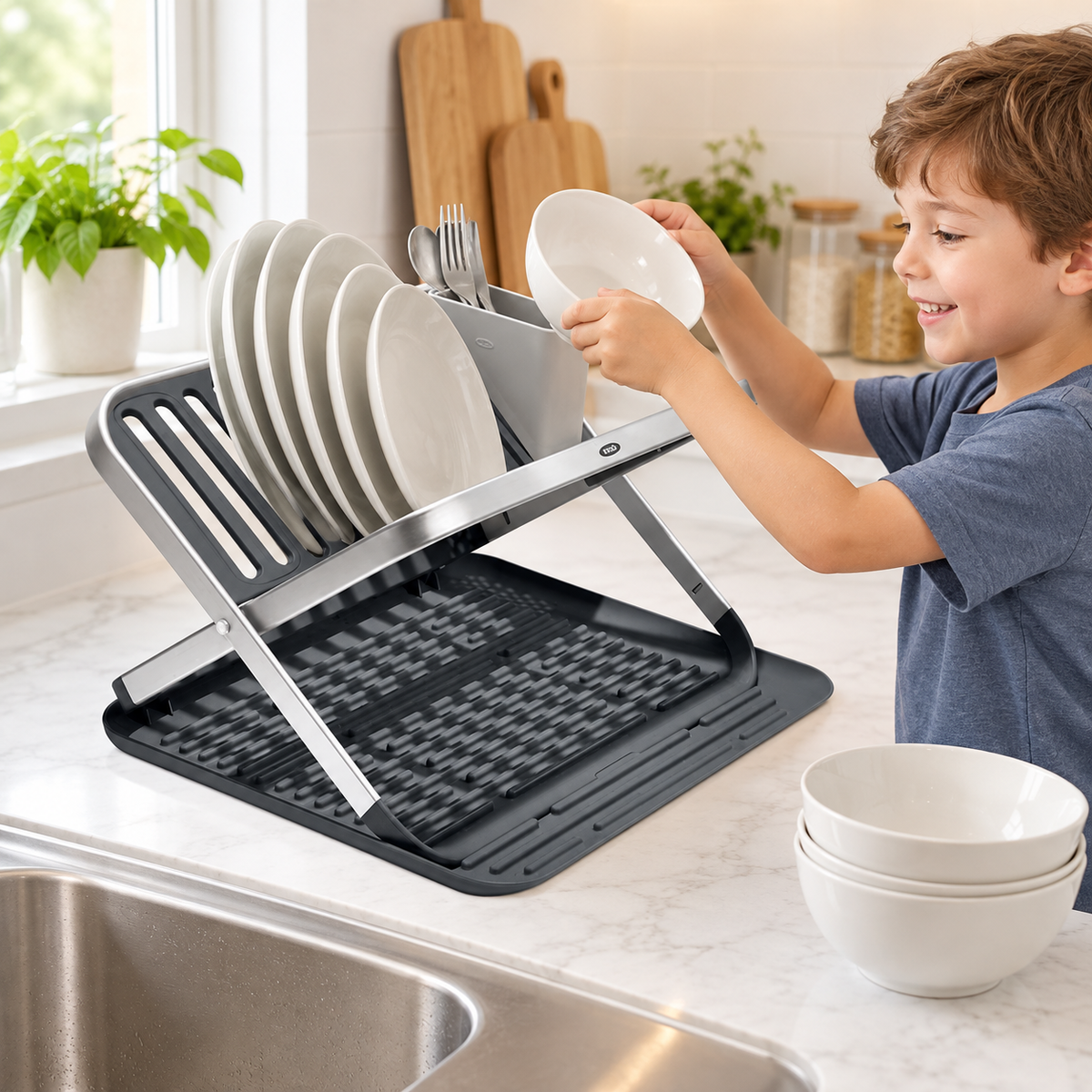 Aluminum Folding Dish Drying Rack