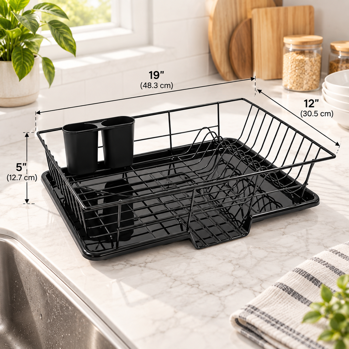 3-Piece Kitchen Sink Dish Drainer Set