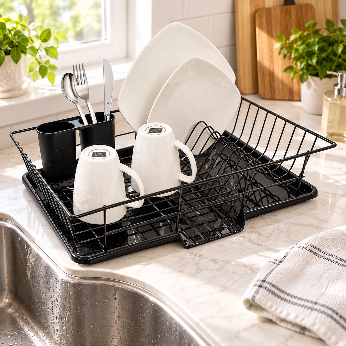 3-Piece Kitchen Sink Dish Drainer Set