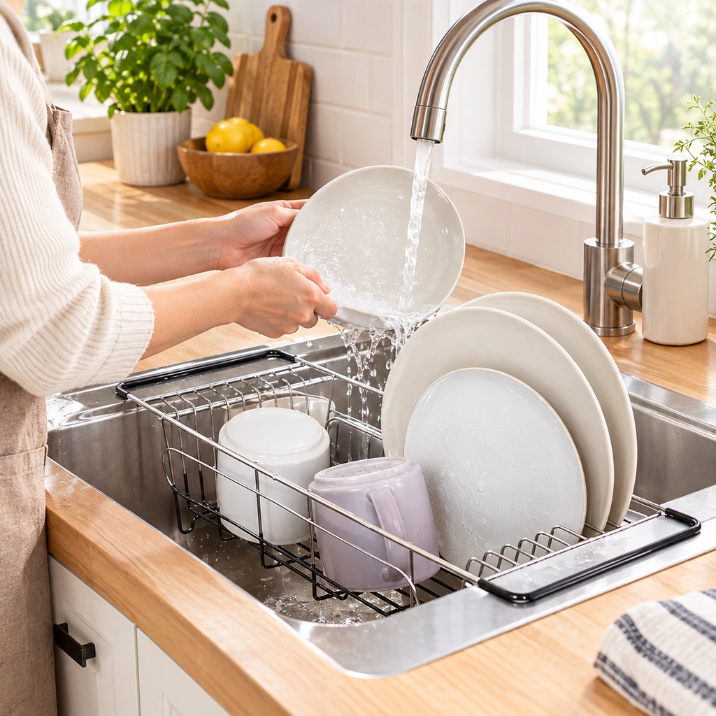Stainless Steel Over-the-Sink Dish Drainer