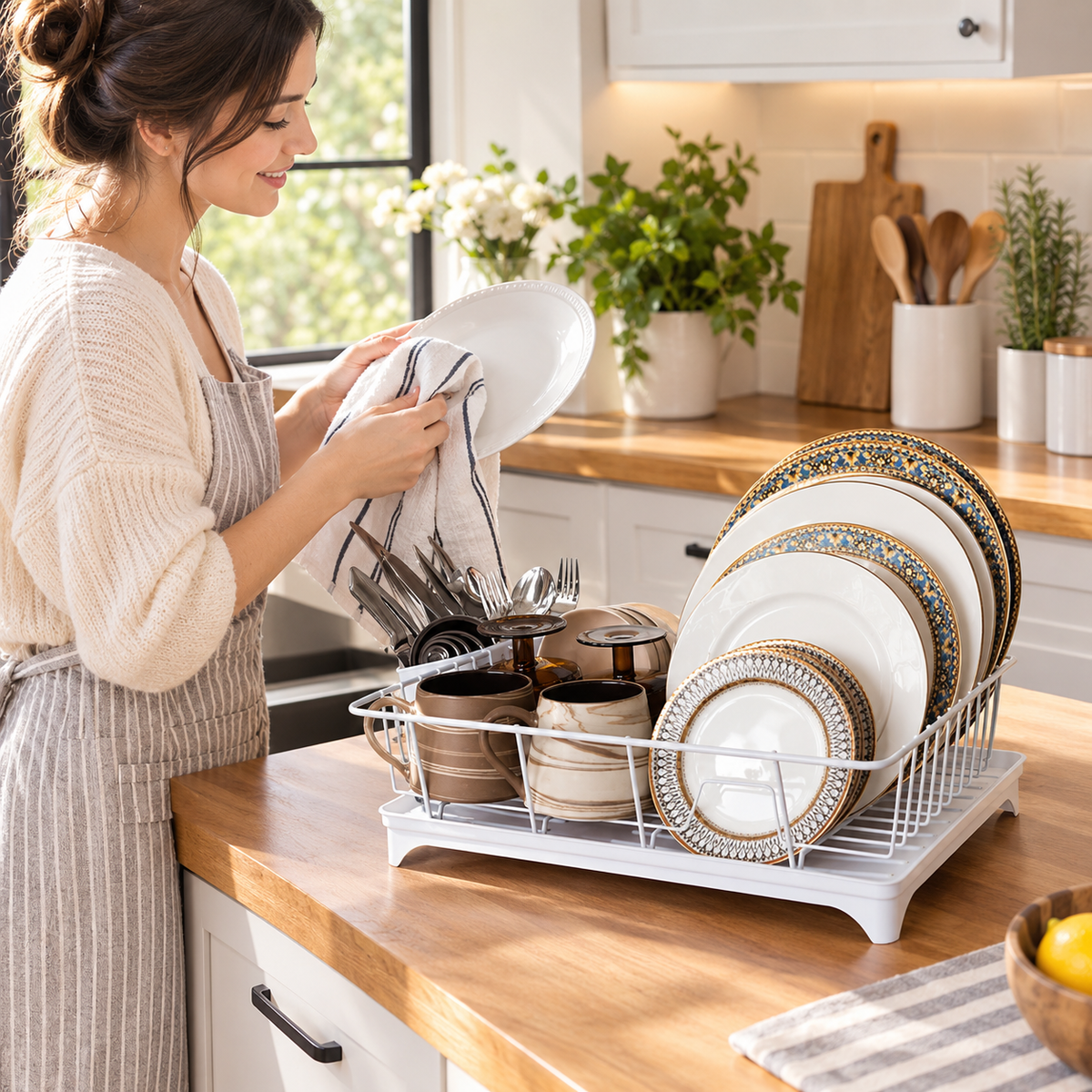 Countertop Dish Rack with Drying Tray