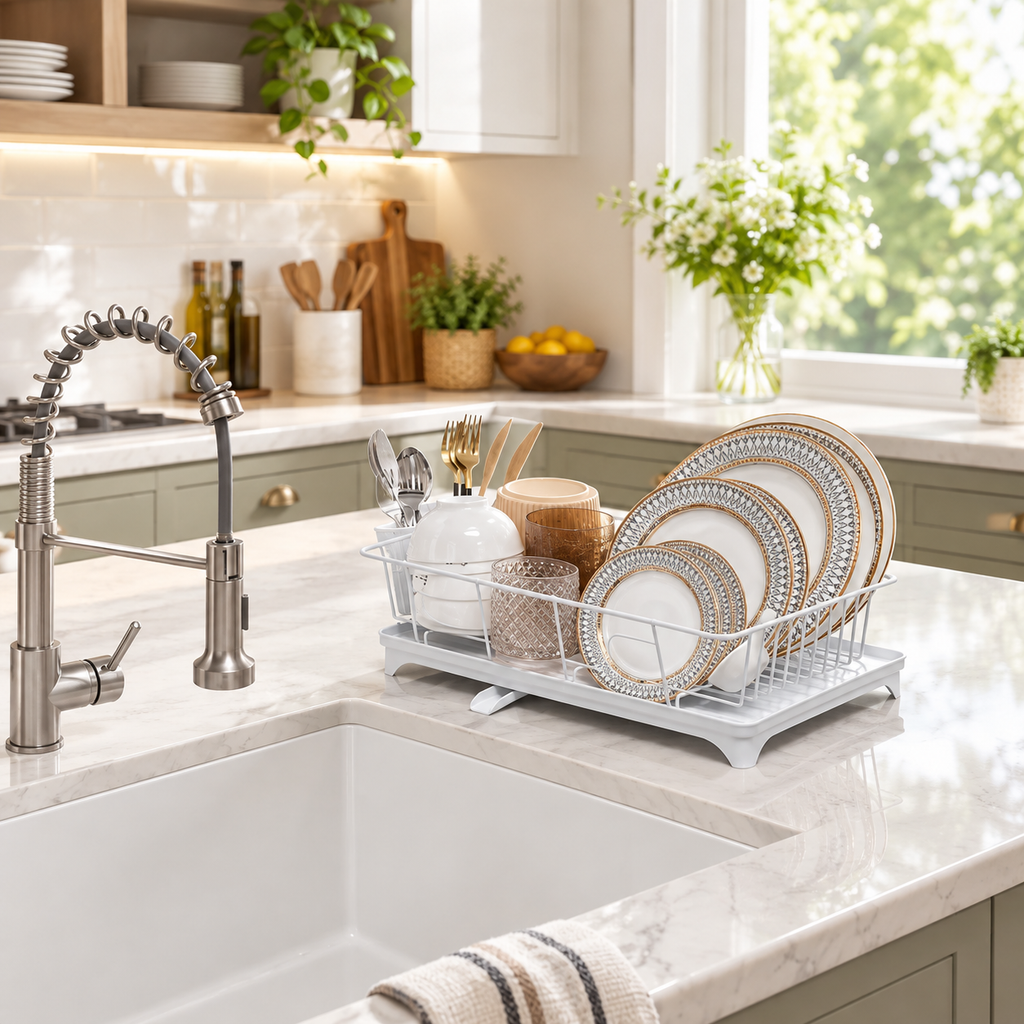 Countertop Dish Rack with Drying Tray
