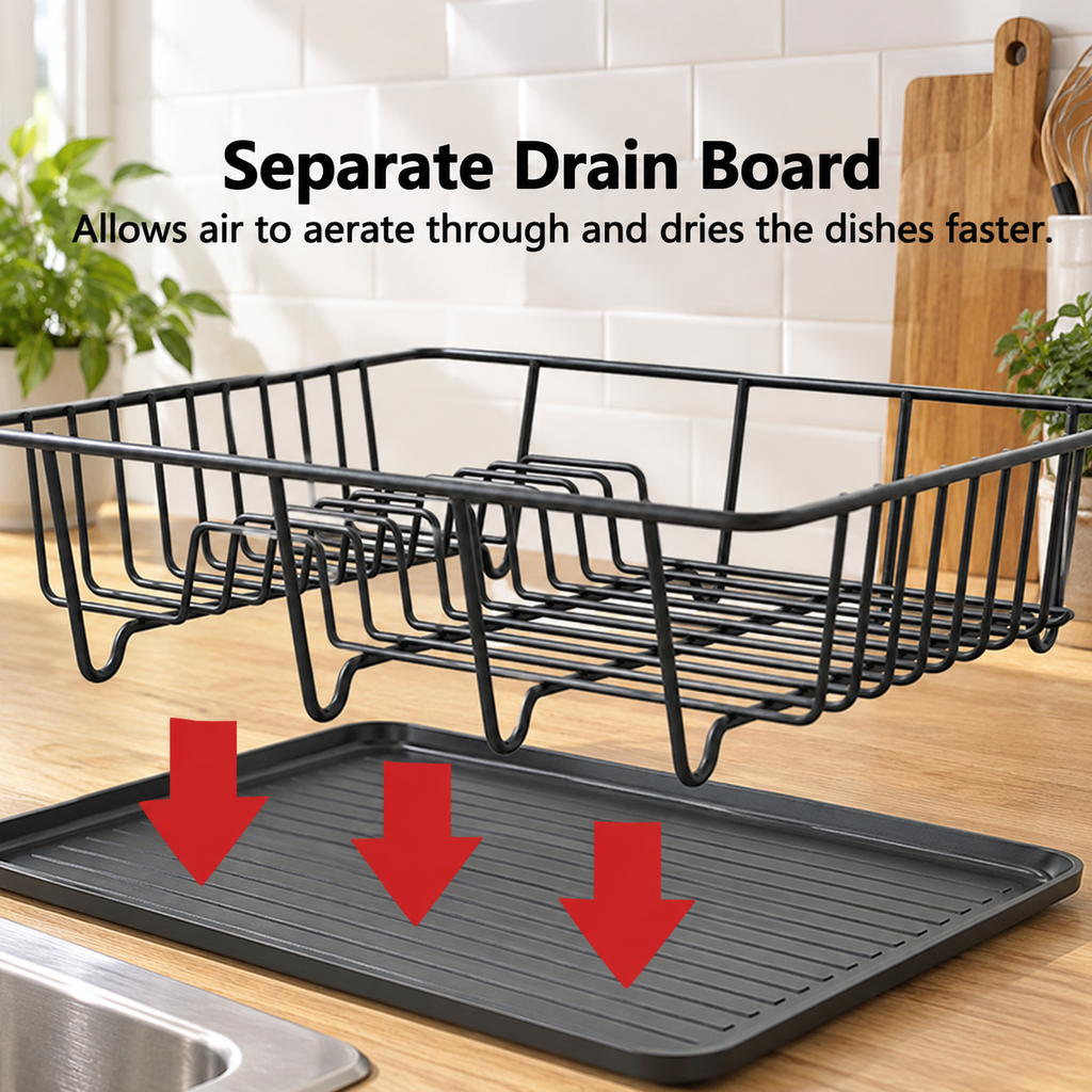 Countertop Dish Rack with Drying Tray